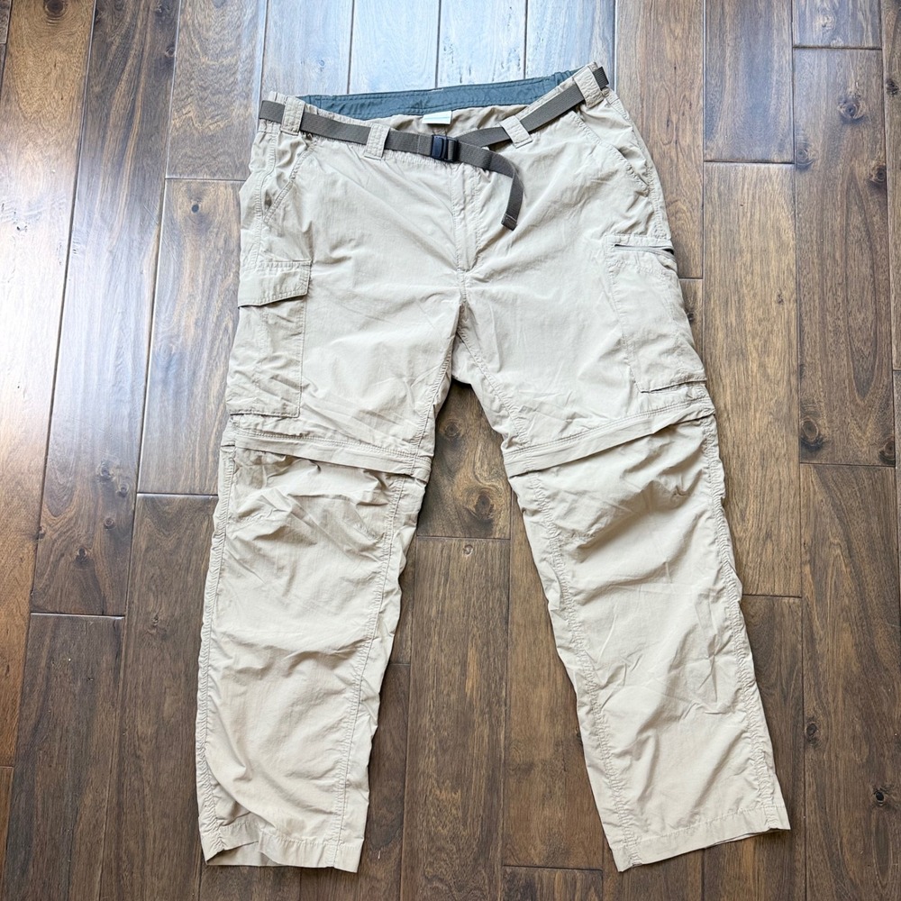 Columbia Convertible Cargo Pants Mens 42x32 Tan Excellent Silver Ridge AM8004